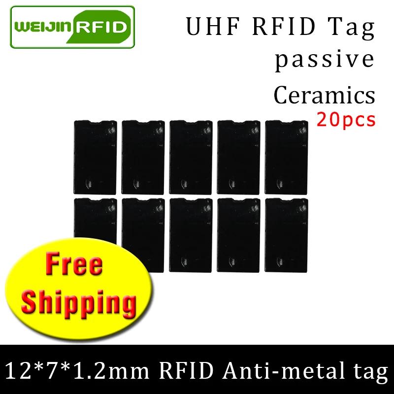 100 / UHF RFID ݼ ± 915m 868m EPC ISO18000-6c 20pcs     12*7*1.2mm    RFID ±
